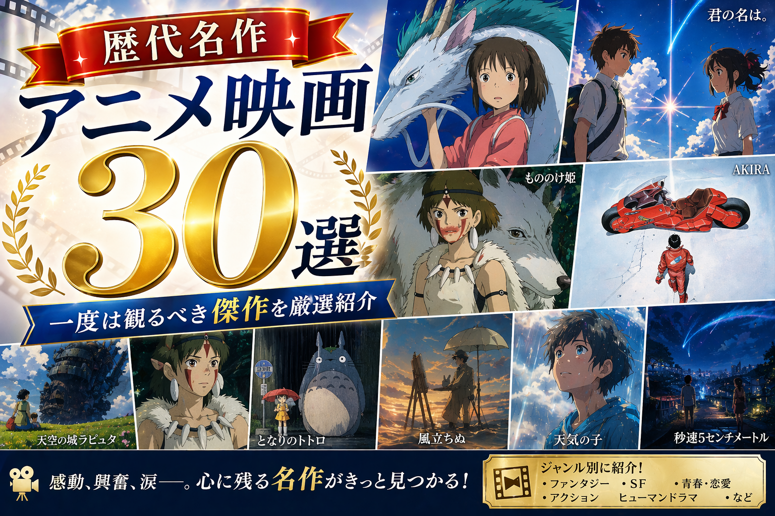 歴代名作アニメ映画30選2026｜一度は観るべき傑作をジャンル別ランキング