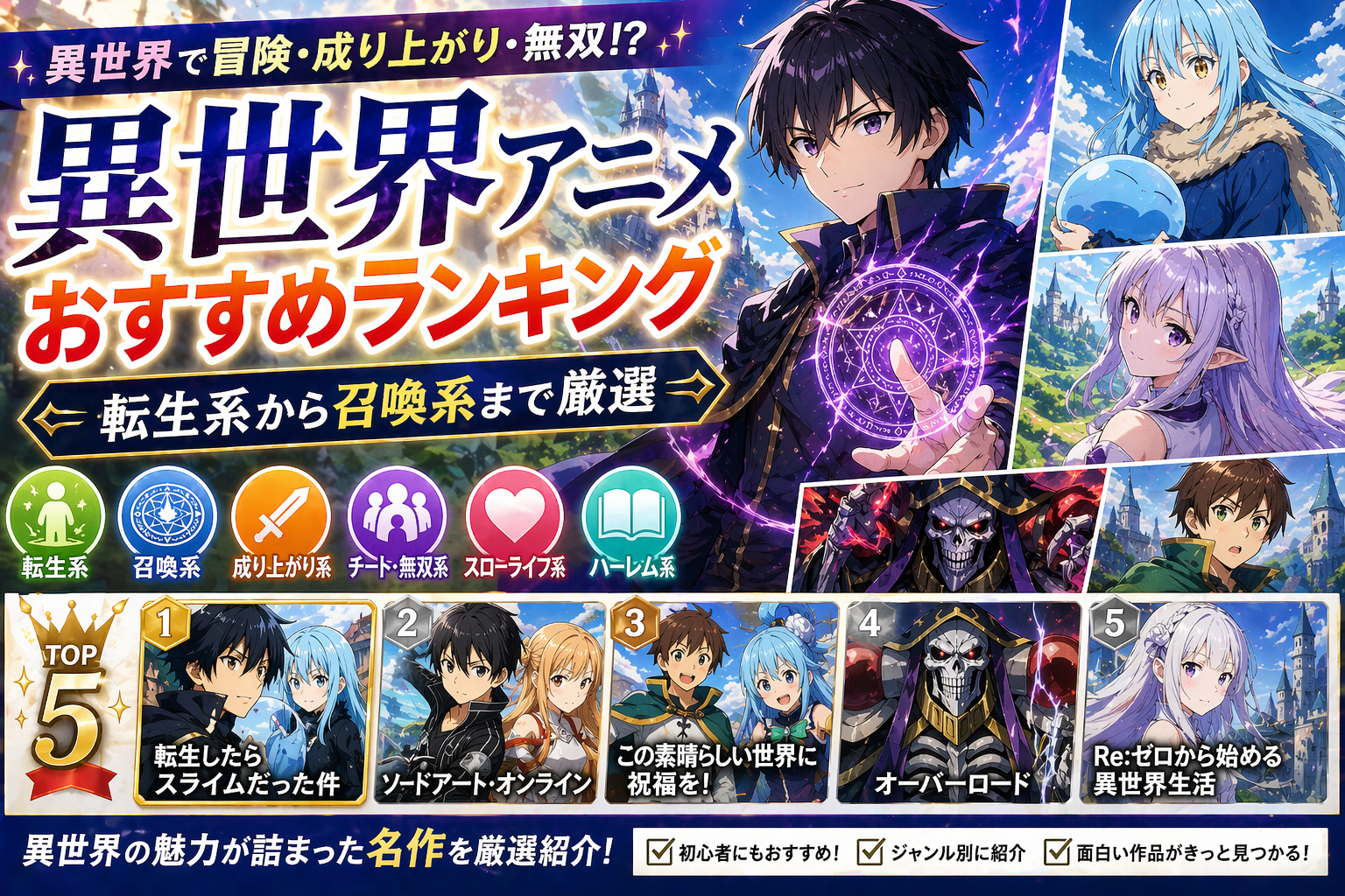 異世界アニメおすすめランキング2026｜なろう系から名作まで20選とジャンル別の楽しみ方