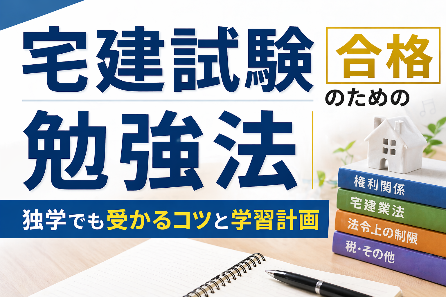 宅建試験は独学で受かる｜半年で合格する勉強法と科目別攻略ガイド【2026年版】
