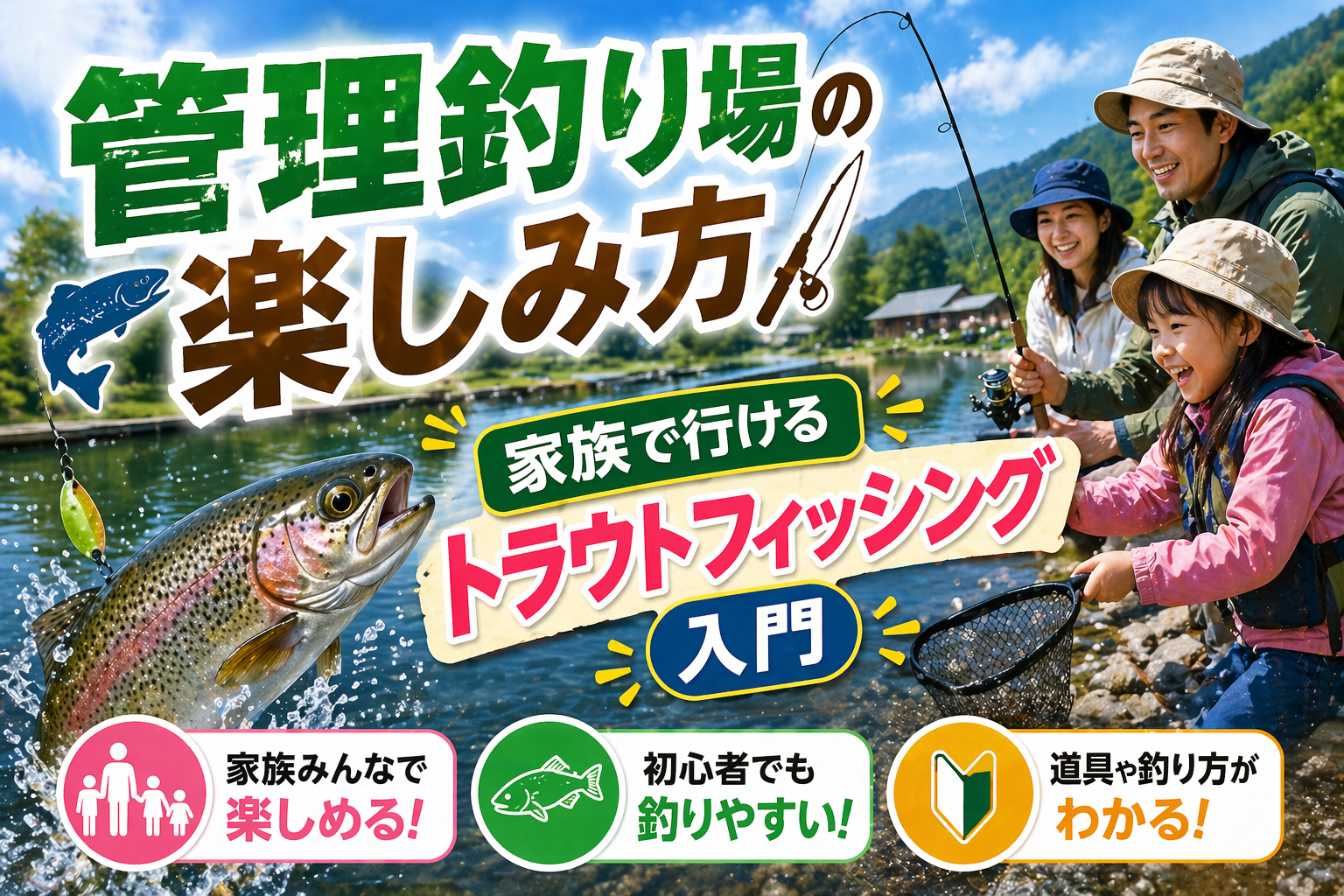 管理釣り場（エリアフィッシング）の楽しみ方完全ガイド2026｜家族で行けるトラウトフィッシング入門