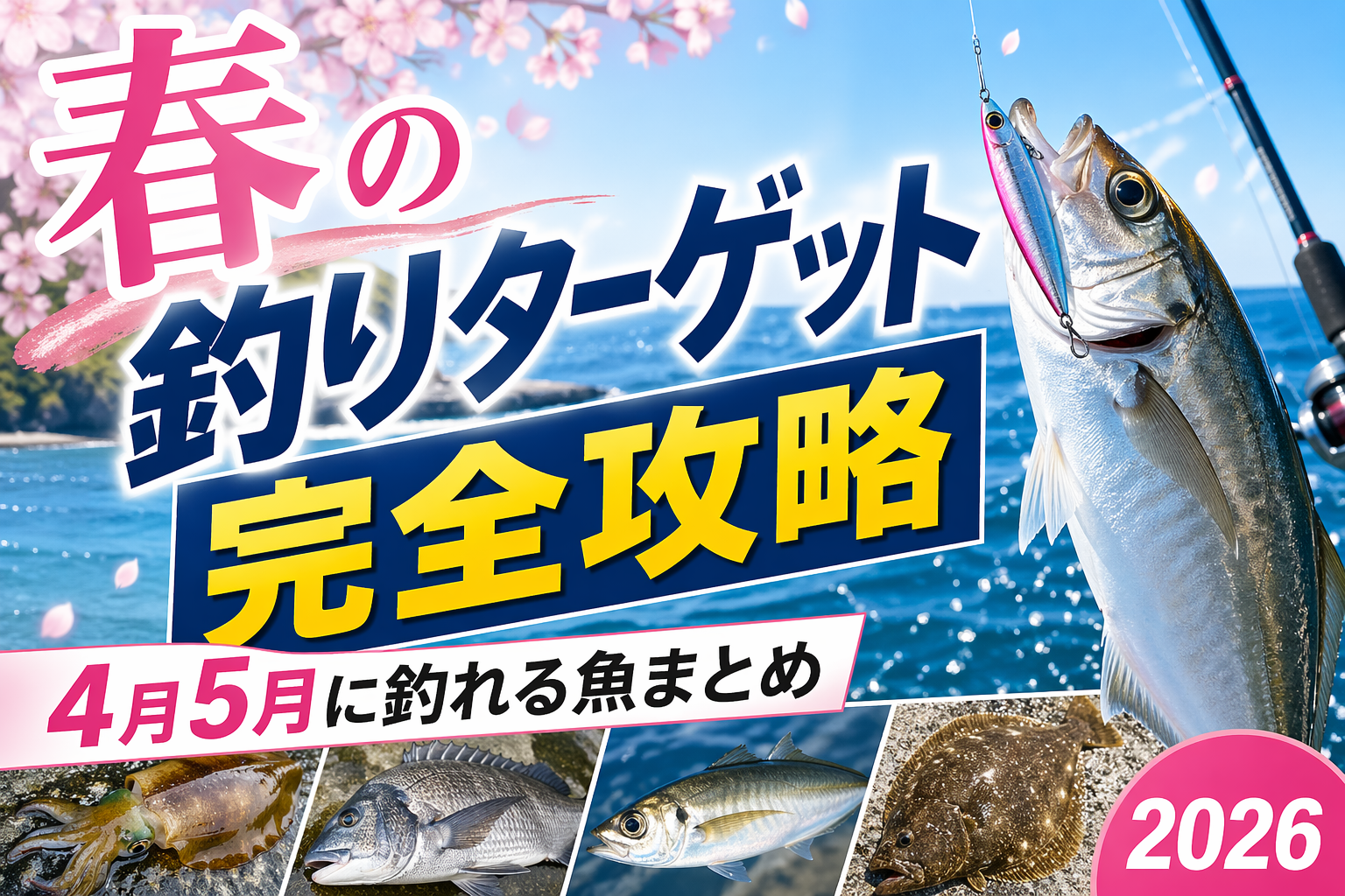 春の釣りターゲット完全攻略2026｜4月5月に釣れる魚20種を魚種別ガイド