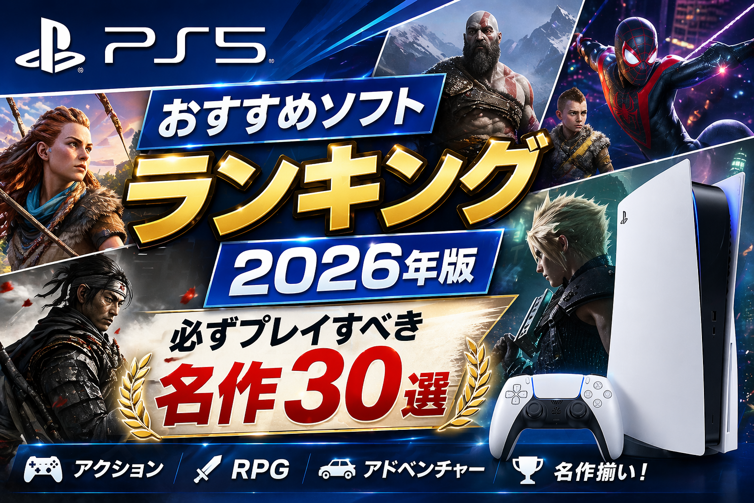 PS5おすすめソフトランキング2026年版｜必プレイ神ゲー30選をジャンル別解説