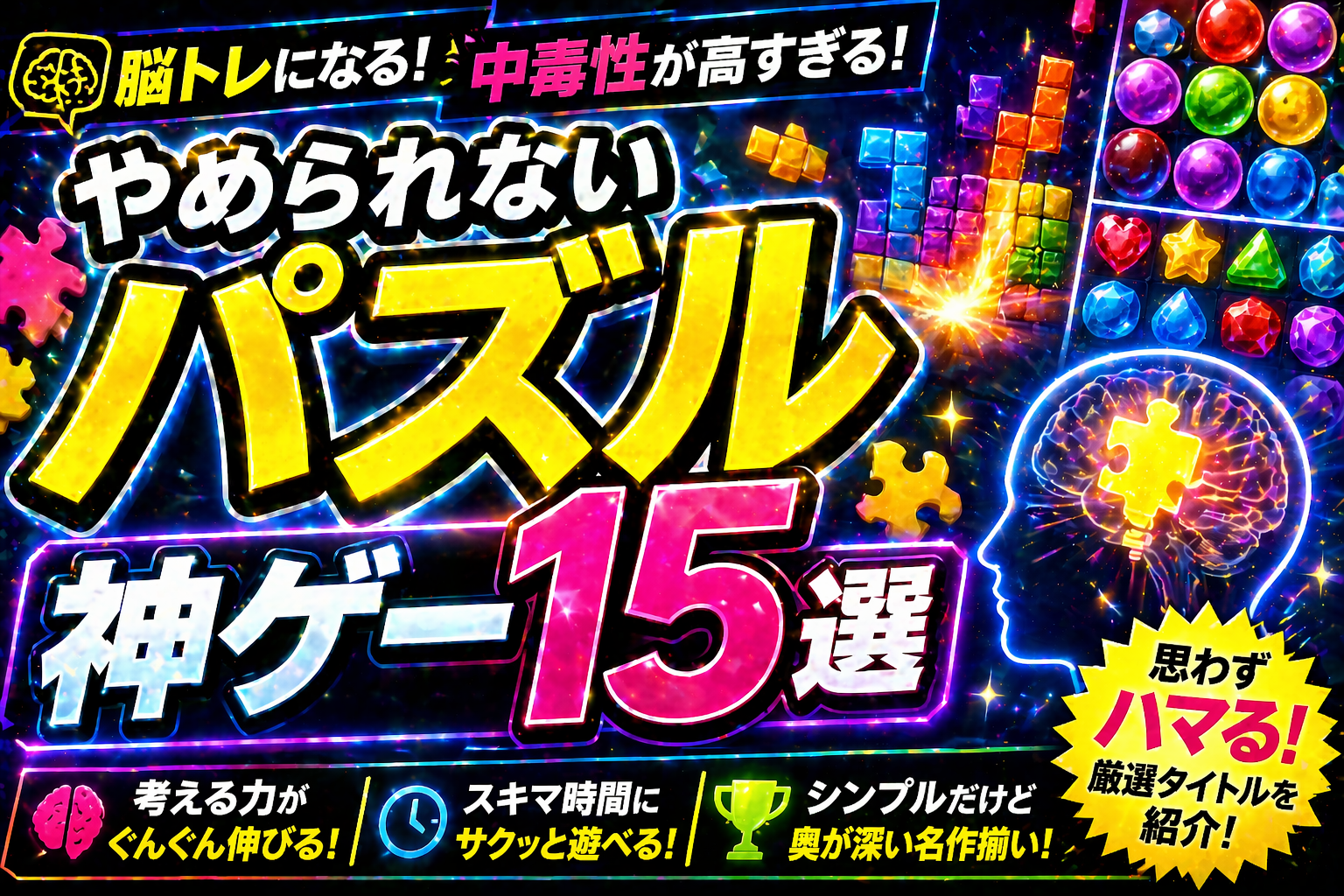 パズルゲームおすすめ15選2026｜脳トレにもなる中毒性の高い名作を厳選