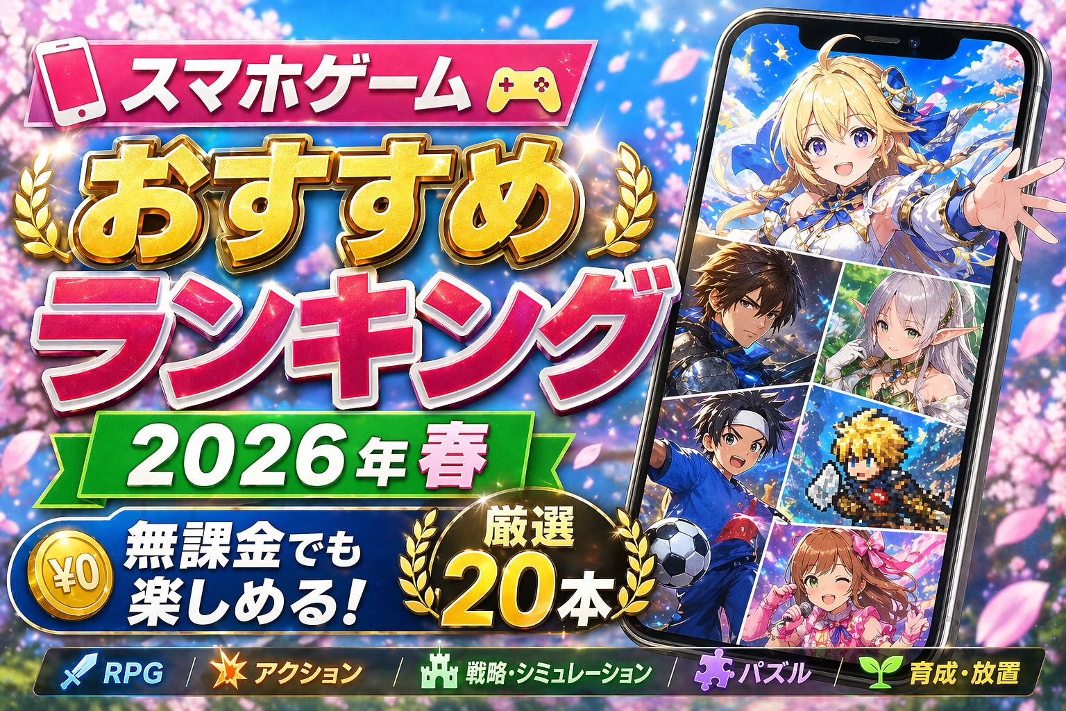 スマホゲームおすすめランキング2026春｜無課金で楽しめる神ゲー20選