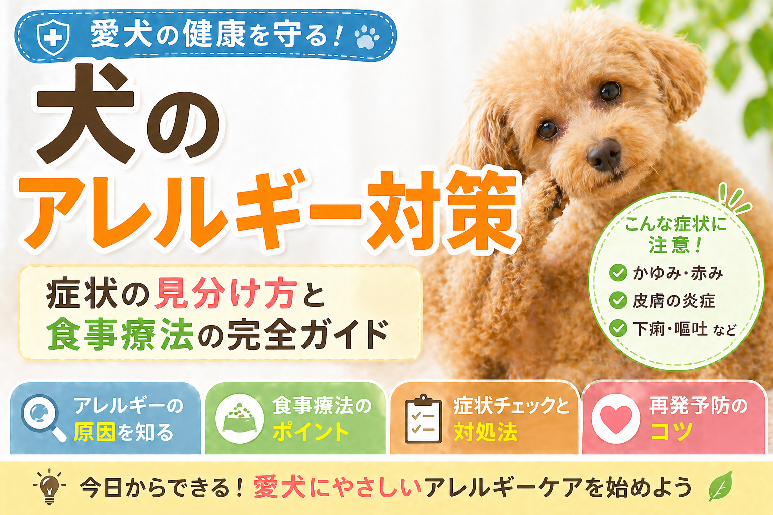 犬のアレルギー対策｜症状の見分け方と食事療法の完全ガイド