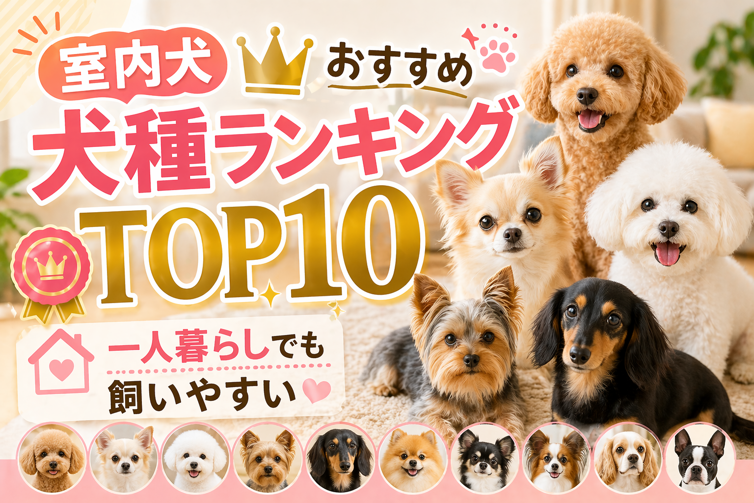 室内犬おすすめ犬種ランキングTOP10｜一人暮らしでも飼いやすい
