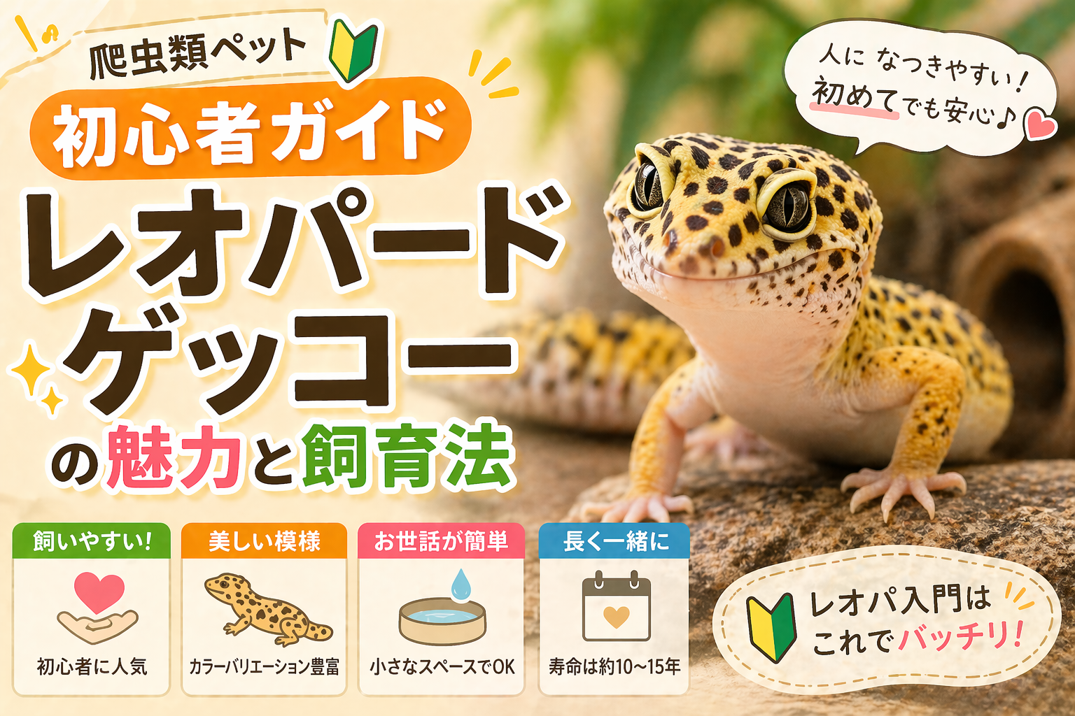 爬虫類ペット初心者ガイド｜レオパードゲッコーの魅力と飼育法